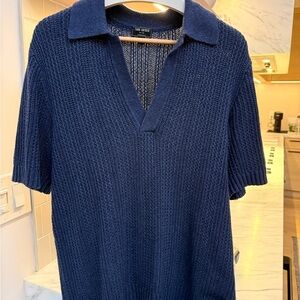 Todd Snyder Deep Blue Knit Polo